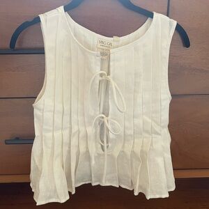 NWT Vrg Grl Valeria Linen Top White